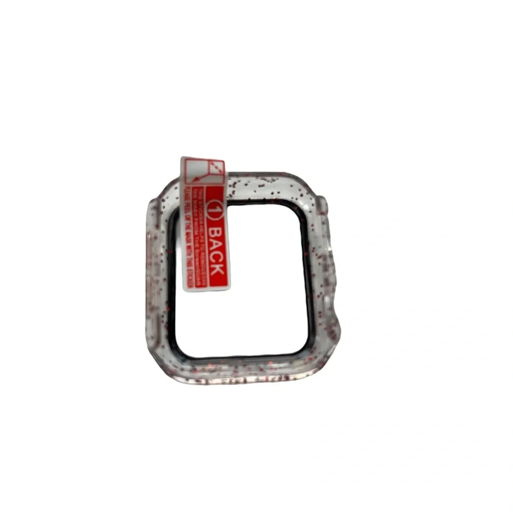 Red Sparkle 40mm Apple Watch Band And Hard Shell Tempered Glass Screen Protector